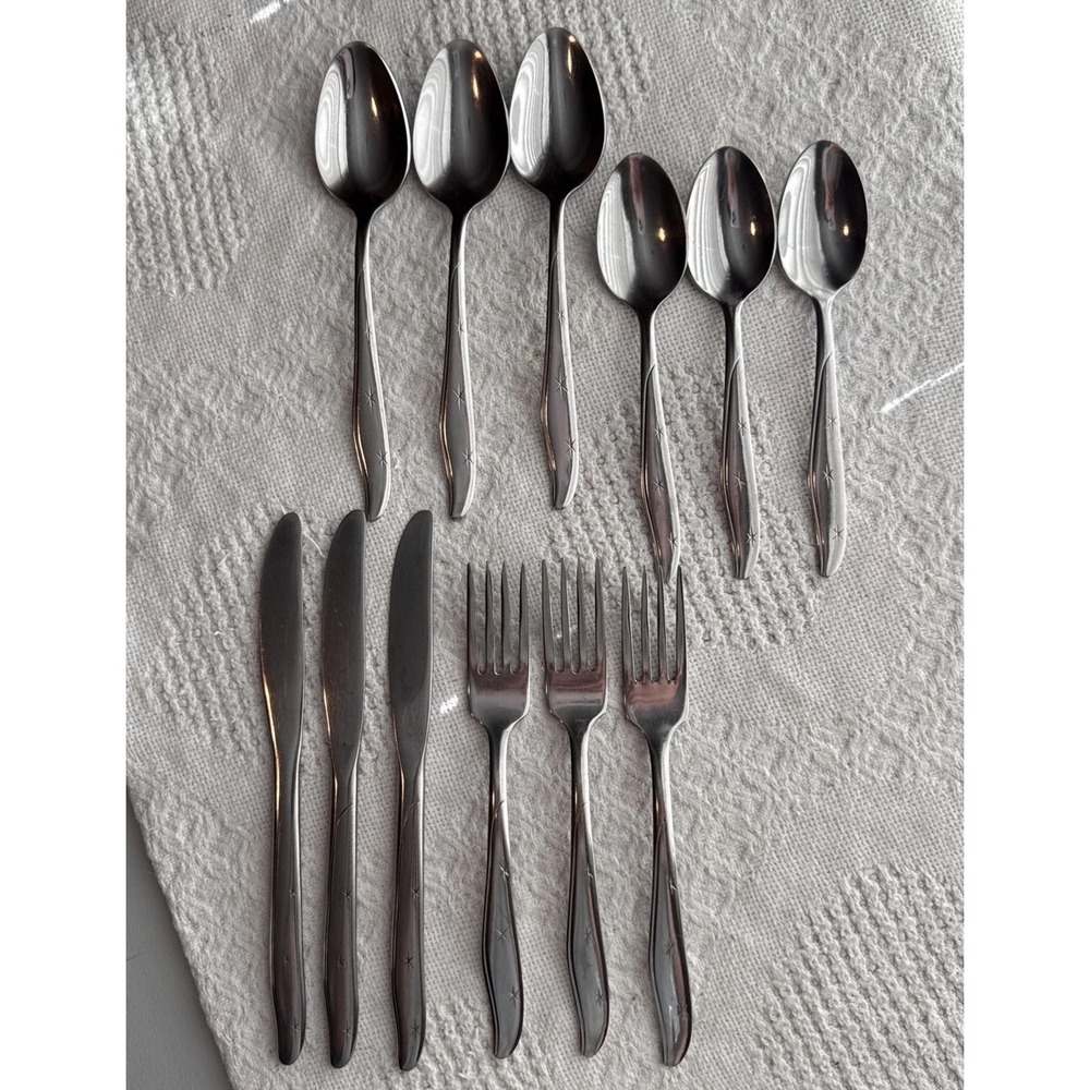 Marcrest CITATION Stainless Flatware 12pc USA Starburst Replacement Atomic MCM